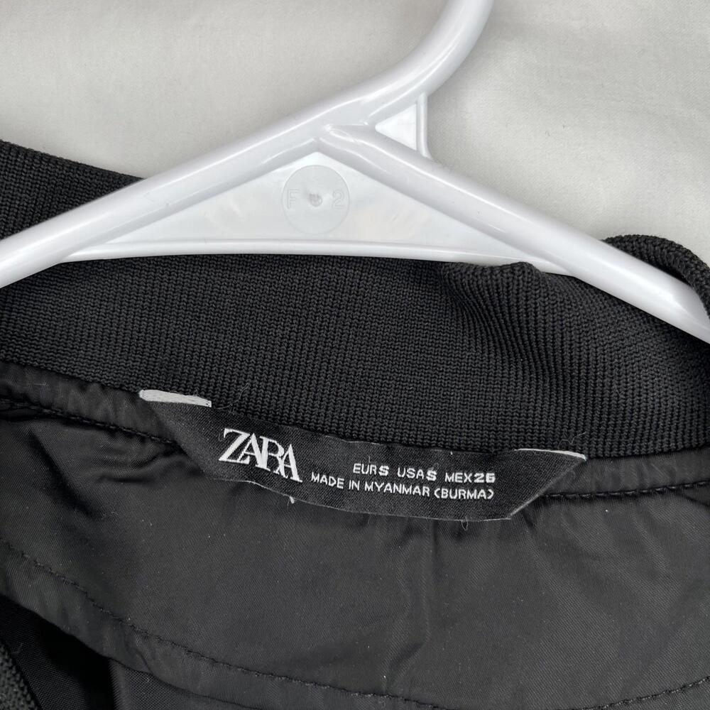 Zara Satin Jacket Womens Small Black Long Sleeve - Picture 7 of 7